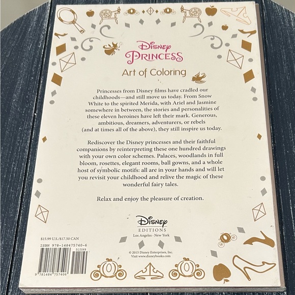 Disney Princess Art of Coloring Hard Cover Book - Picture 2 of 2